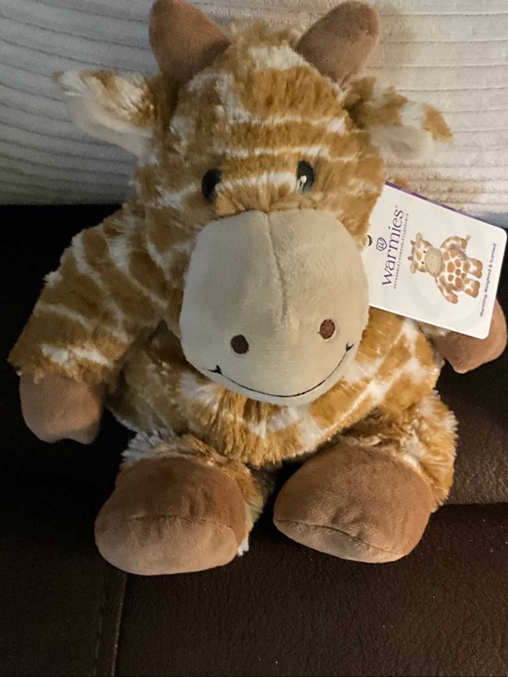 Warmies Plush Giraffe Stuffed Animal - Brown & Cream Large 13”